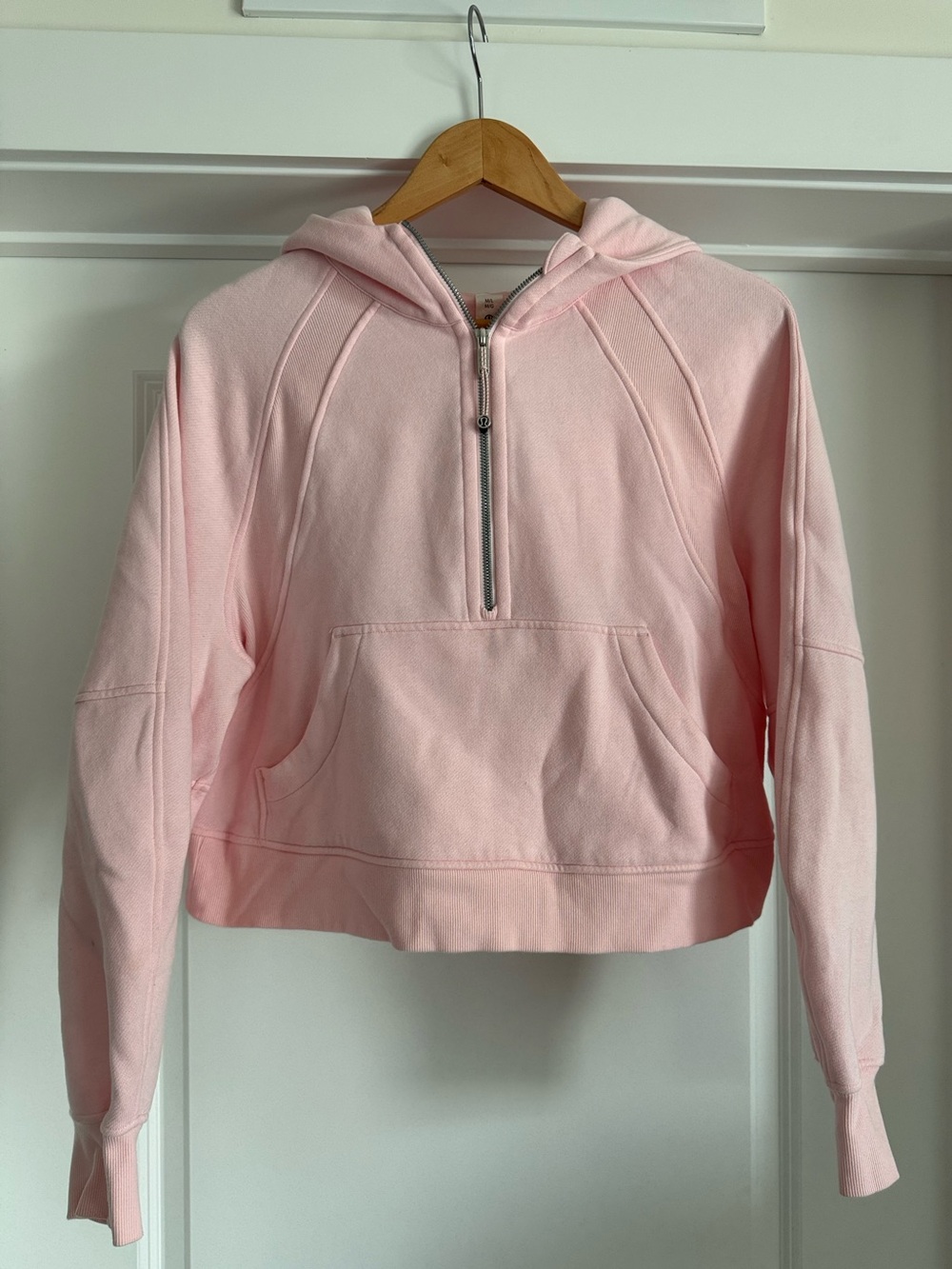 Lululemon Scuba Oversized Half Zip Hoodie M/L Light Pink Blush